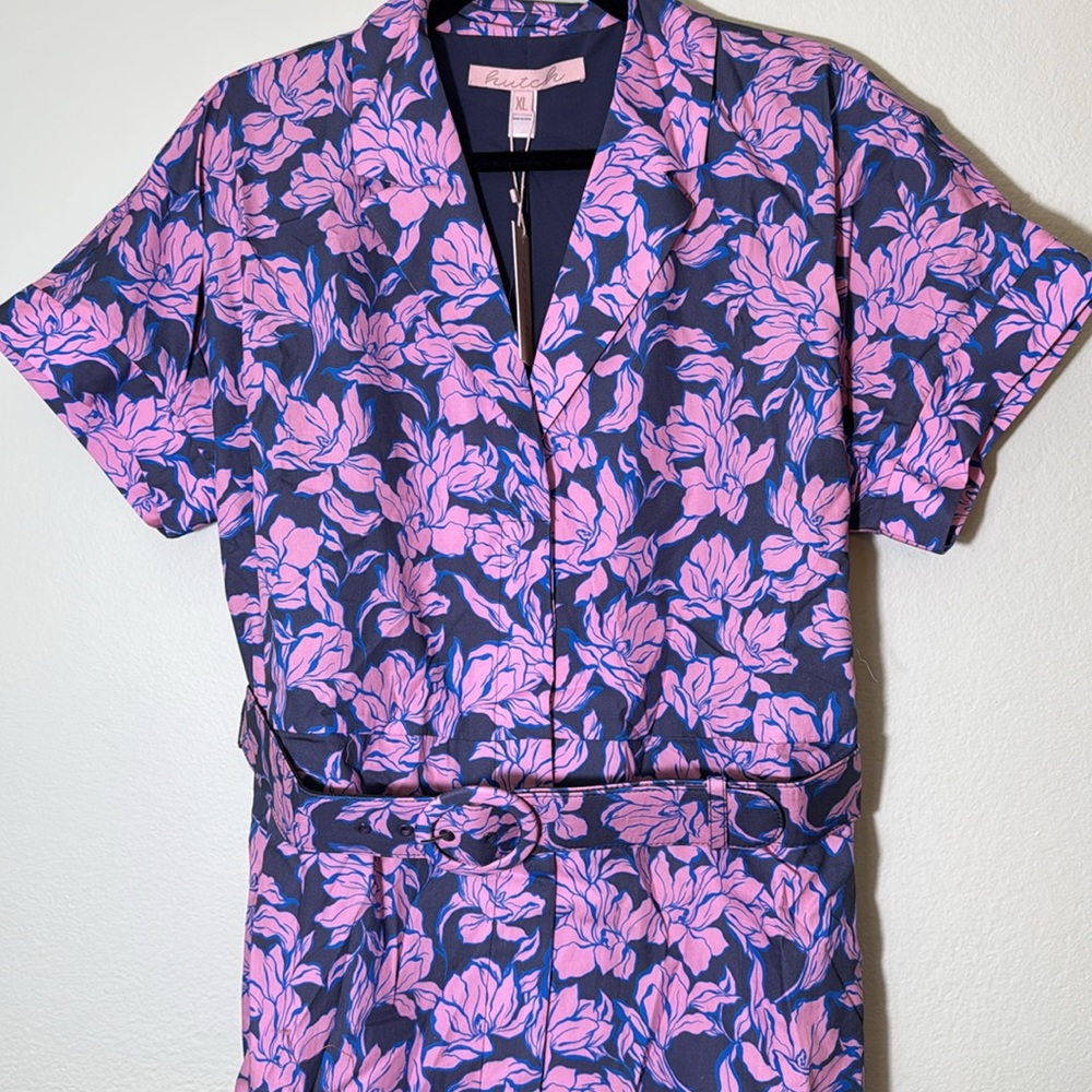 Hutch XL Peach mini dress navy purple in floral print - Picture 6 of 16